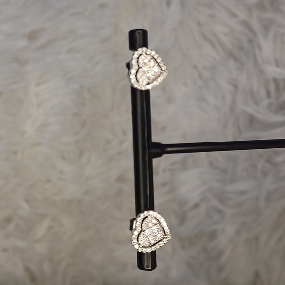 Radiance by Absolute Sterling Silver Heart Necklace and Earrings NEW - Picture 6 of 13